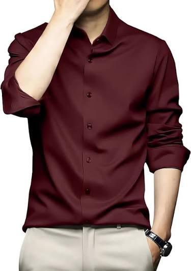 Men's Premium Satin Party Shirt - Maroon